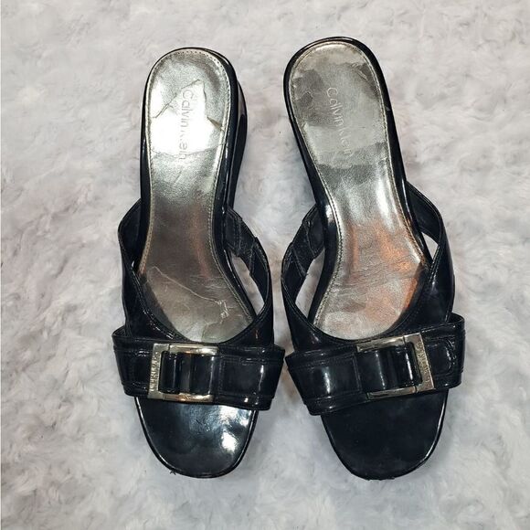 Calvin Klein 7.5 Yanni slide wedge cut out heel - Picture 5 of 7